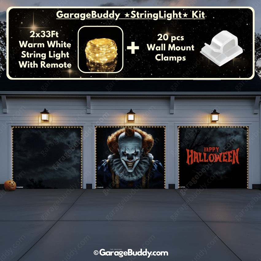 Spooky Clown Halloween Garage Cover