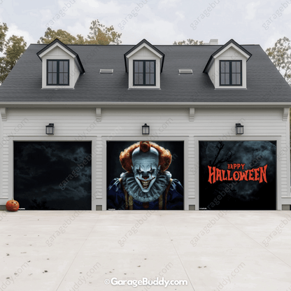 Spooky Clown Halloween Garage Cover