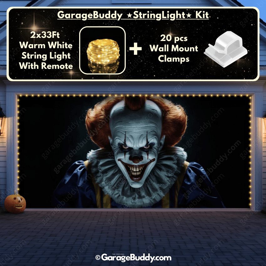 Spooky Clown Halloween Garage Cover